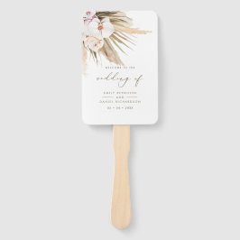 ボホパンパスグラス&書道結婚式 プログラム ハンドファン