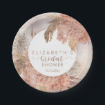 ボホパンパスグラス |赤面アジサイブライダルシャワー ペーパープレート<br><div class="desc">ボヘ自然ミアン水彩乾燥赤面アジサイ、アリウムとパンパスグラスフローラ「ブライダルシャワー」デザイン。複合デザイン別休日ハートデザイン（権利留保）。</div>