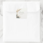 ボホパンパスセージグリーンベイビーシャワーパーソナライズされた スクエアシール (バッグ)