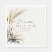 ボホパンパスセージグリーンベイビーシャワーパーソナライズされた スタンダードランチョンナプキン (正面)