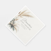 ボホパンパスセージグリーンベイビーシャワーパーソナライズされた スタンダードランチョンナプキン (角)