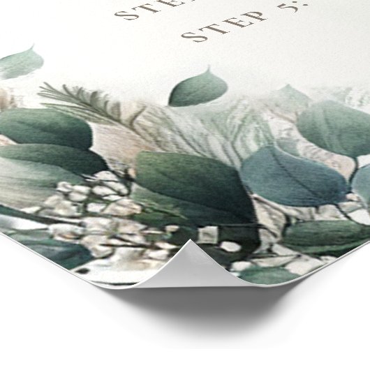 ボホパンパスセージグリーンベイビーシャワー開花バーサイン ポスター (角)