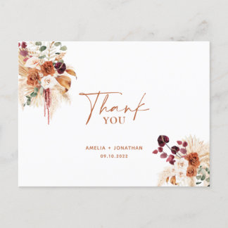 ボホパンパステラコッタありがとうはがき ポストカード