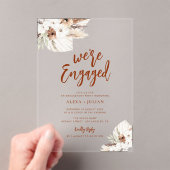 ボホパンパステラコッタ婚約 アクリル招待状 (インサイチュ (ポータブル))