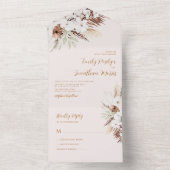 ボホパンパステラコッタ秋の結婚式フローラ オールインワン招待状 (内側)