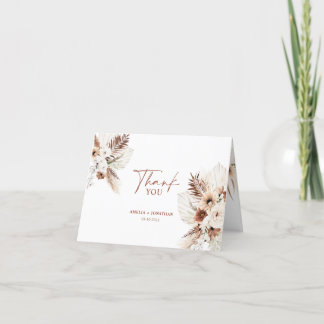 ボホパンパステラコッタ結婚のサンキューカード サンキューカード