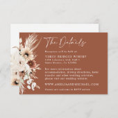 ボホパンパステラコッタ結婚の詳細カード 出欠カード (正面/裏面)