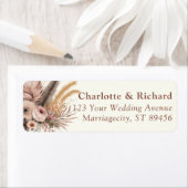 ボホパンパステラコッタ結婚ス差出人住所ラベ ラベル (インサイチュ)