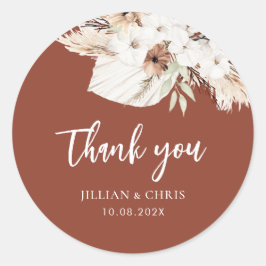 ボホパンパステラコッタ結婚フローラクラシックルウン ラウンドシール