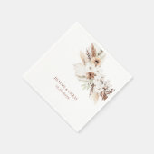 ボホパンパステラコッタ結婚フローラ スタンダードカクテルナプキン (角)