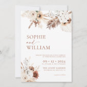 ボホパンパステラコッタ結婚式招待状 招待状 (正面)