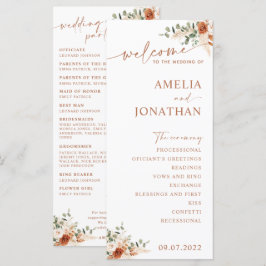 ボホパンパステラコッタ結婚式 プログラムカードレイラ