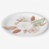 ボホパンパストロピカルドライフラワー結婚ズ紙P ペーパープレート (アングル)