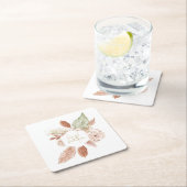 ボホパンパストロピカルドライフラワー結婚ズ スクエアペーパーコースター (インサイチュ)