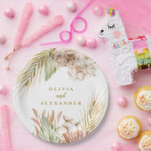 ボホパンパストロピカルドライフラワー結婚ズ ペーパープレート (パーティー)