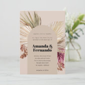 ボホパンパスドライ離れドデザート結婚アーチズ 招待状 (スタンド正面)