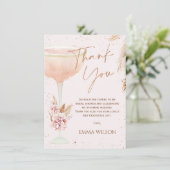 ボホパンパスバラ金ゴールドブライダルシャワーサンキューカード 招待状 (スタンド正面)