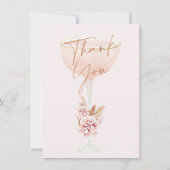 ボホパンパスバラ金ゴールドブライダルシャワーサンキューカード 招待状 (裏面)