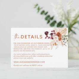 ボホパンパスバーンドオレンジ結婚ズ詳細カード エンクロージャーカード