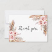 ボホパンパスピンク赤面フローラ サンキューカード (正面)