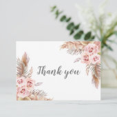 ボホパンパスピンク赤面フローラ サンキューカード (スタンド正面)