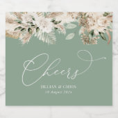 ボホパンパスフローラセージ緑 スパークリングワインラベル (シングルラベル)