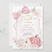 ボホパンパスフローラパンプキンワンファースト誕生日 招待状 (正面)