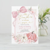 ボホパンパスフローラパンプキンワンファースト誕生日 招待状 (スタンド正面)