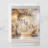 ボホパンパスフローラ結婚式招待状 |編集可能 招待状 (正面)