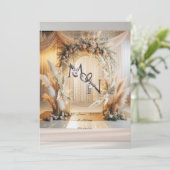 ボホパンパスフローラ結婚式招待状 |編集可能 招待状 (スタンド正面)