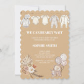 ボホパンパスベイビー素朴シャワーを待つことができる 招待状 (正面)