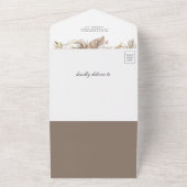 ボホパンパスホワイトオーキッドドライパーム赤ちゃんシャワー オールインワン招待状 (外側)