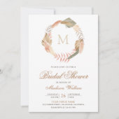 ボホパンパスリース ドライ パームリーフ ブライダルシャワー 招待状 (正面)