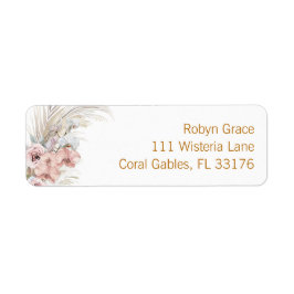 ボホパンパス差出人住所ラベル赤面ピンク ラベル