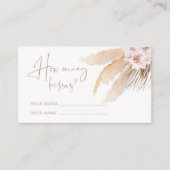 ボホパンパス草、キスの数当ててみて エンクロージャーカード (正面)