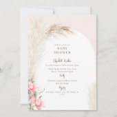 ボホパンパス赤面ベビーシャワー 招待状 (正面)