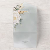 ボホパンパス&ピンクローズグリーンディナー オールインワン招待状 (外側)