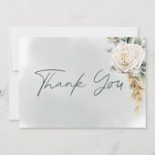 ボホパンパス&ピンクローズグリーン結婚ズ サンキューカード (正面)