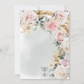 ボホパンパス&ピンクローズグリーン結婚ズ 招待状 (裏面)