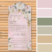 ボホパンパス&ピンクローズピンクディナー オールインワン招待状