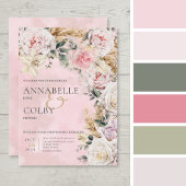 ボホパンパス&ピンクローズ結婚式招待状 招待状
