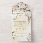 ボホパンパス&ピンクローゼイエローディナー オールインワン招待状 (内側)