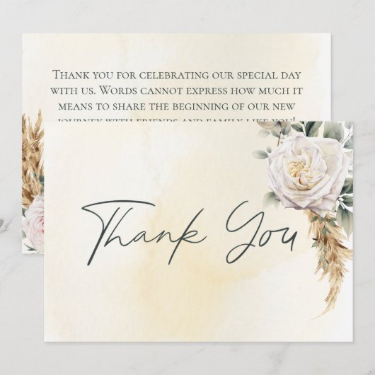 ボホパンパス&ピンクローゼクリームズ結婚ーズ サンキューカード (正面/裏面)