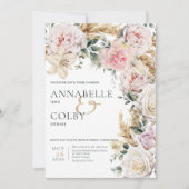 ボホパンパス&ピンクローゼクリームズ結婚ーズ 招待状 (正面)