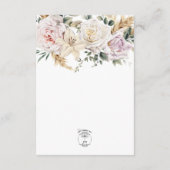 ボホパンパス&ピンクローゼズホワイト披露宴結婚ズ エンクロージャーカード (裏面)