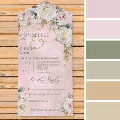 ボホパンパス&ピンクローゼピンクNo Dinner オールインワン招待状