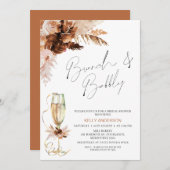 ボホパンパフローラブルンチバブリーブライダルシャワー 招待状 (正面/裏面)