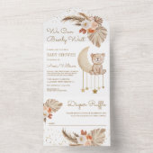 ボホパンパフローラムーンテディベアーベビーシャワー オールインワン招待状 (内側)