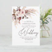 ボホパンパフローラ水彩秋冬季ウェディング 招待状 (スタンド正面)