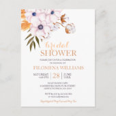 ボホパンパモダンスグラスコットンブライダルシャワー インビテーションポストカード (正面)